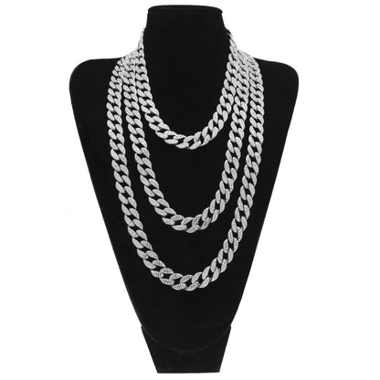 Iced Cuban Link Chain Necklace for Women and Men - Gold Plated or Silver Plated Statement Hip Hop Pendant Chain, 18 to 30 Inch