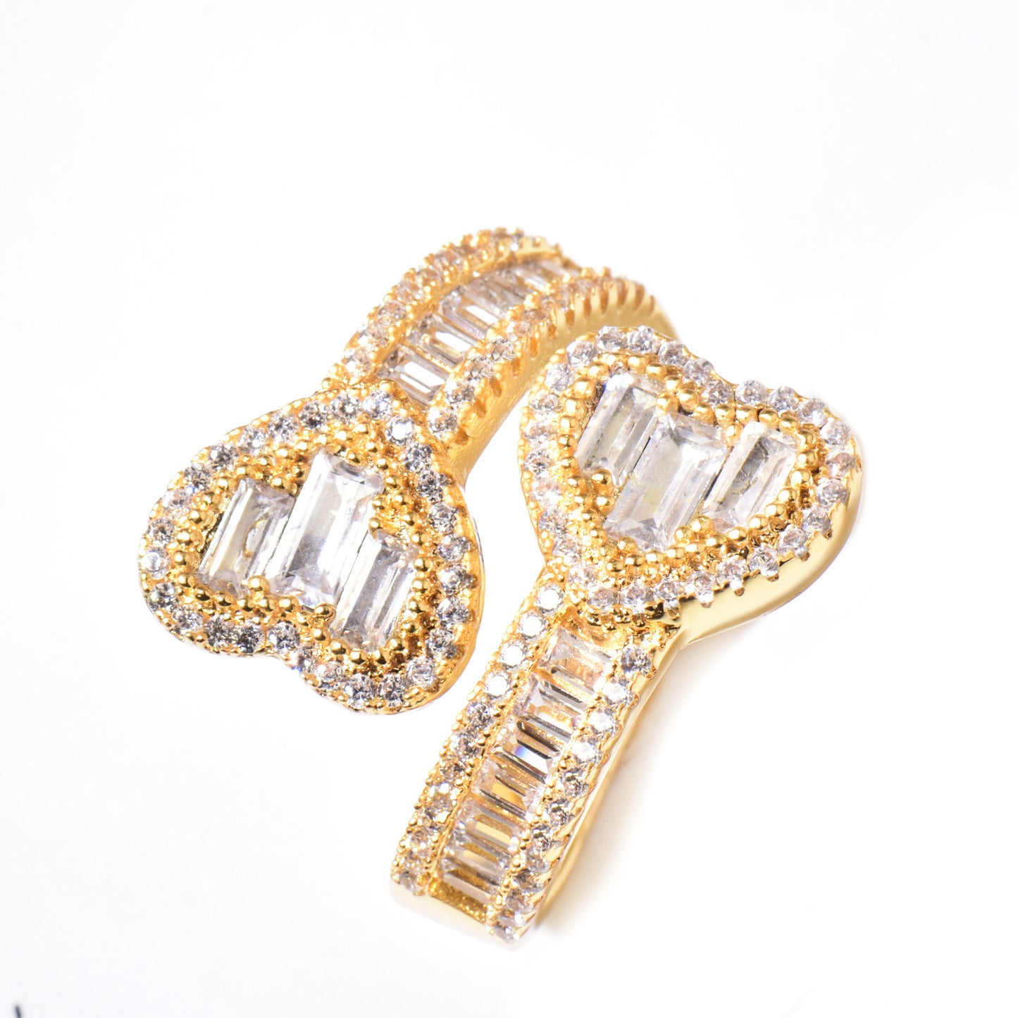 Iced Heart Wrap Ring