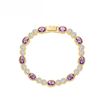 Oval Crystal Tennis Bracelet for Women Elegant Statement Everyday Jewelry