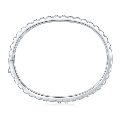 Moissanite Tennis Bracelet Bangle, Full Circle Round Stone Unisex