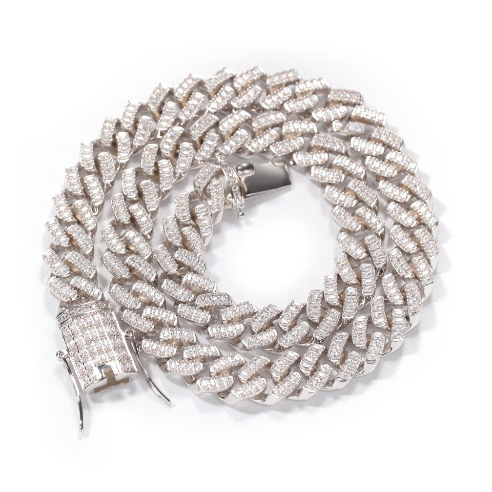 12mm Iced Cuban Link Bracelet & Necklace  Cubic Zirconia product image