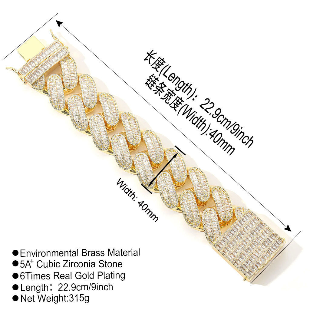 Hip Hop Cuban Link Copper Bracelet for Men
