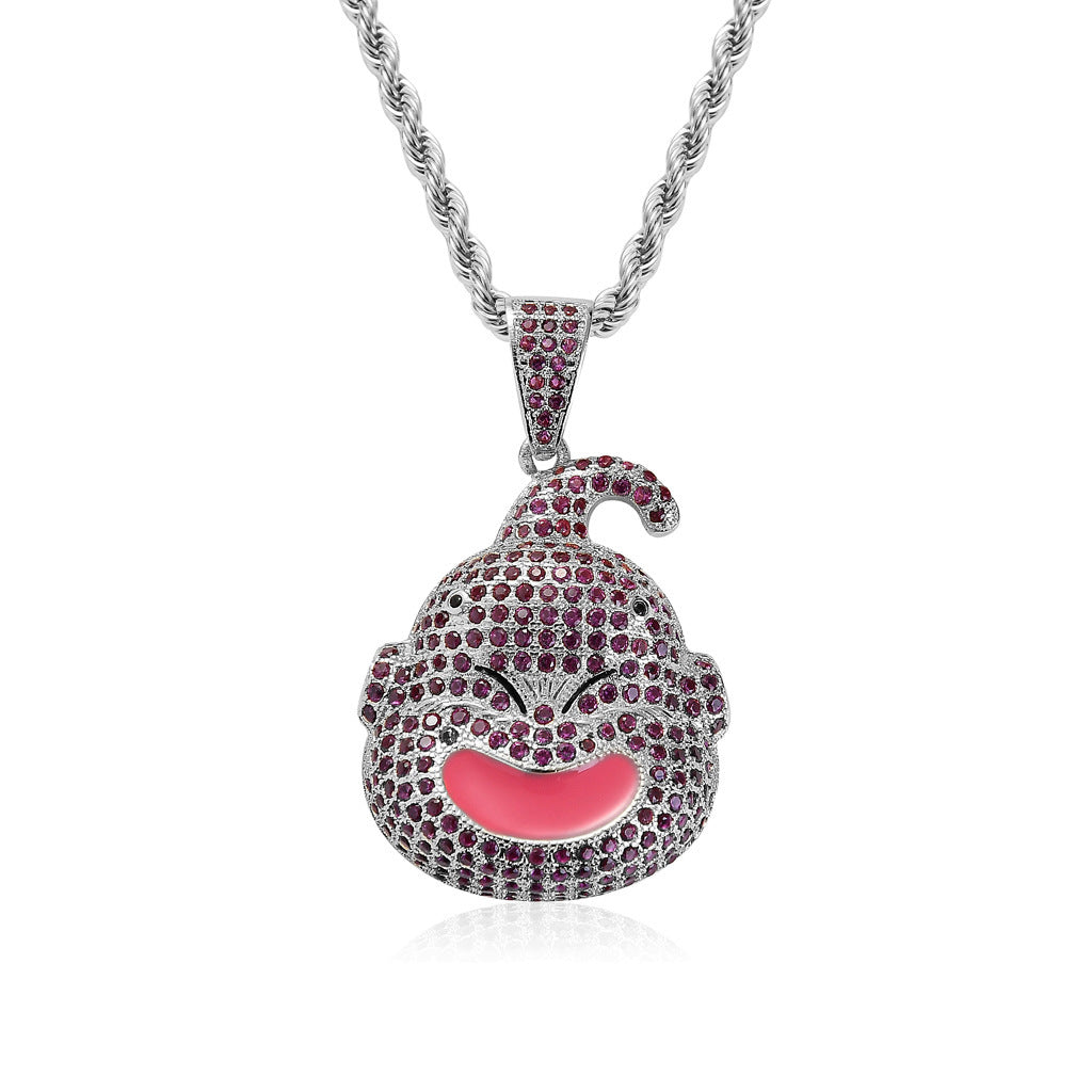 Hip Hop Dragon Cubic Zirconia Pendant Necklace for Men and Women