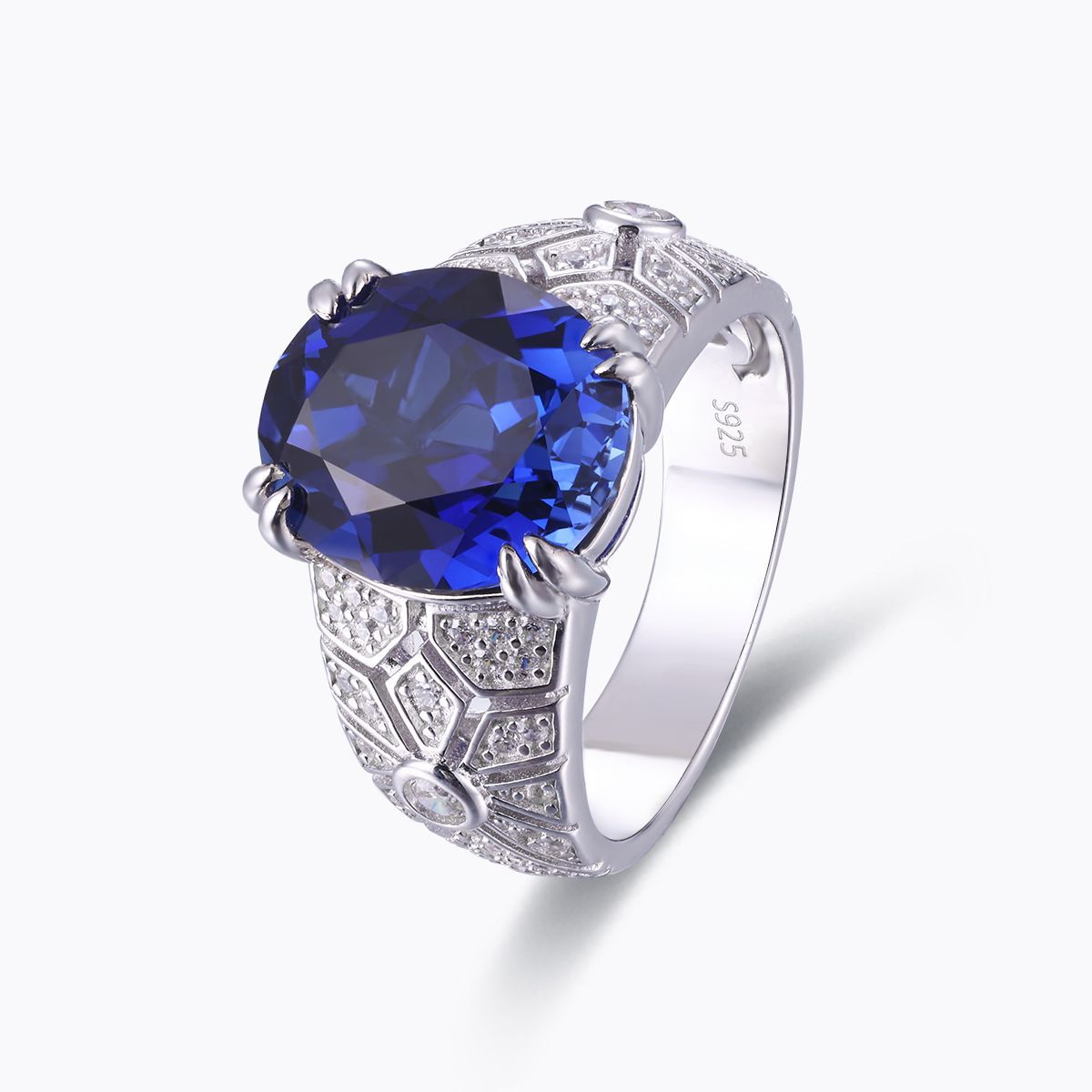 Blue Sapphire Ring for Women, Oval Cut Lab-Grown Royal Blue Ring product image