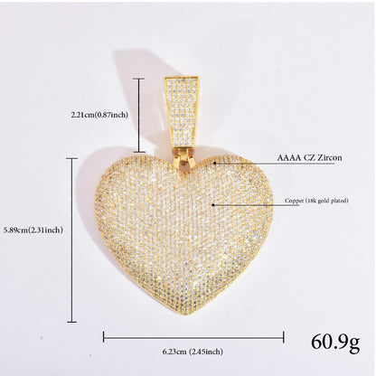 Iced Out Heart Pendant Necklace