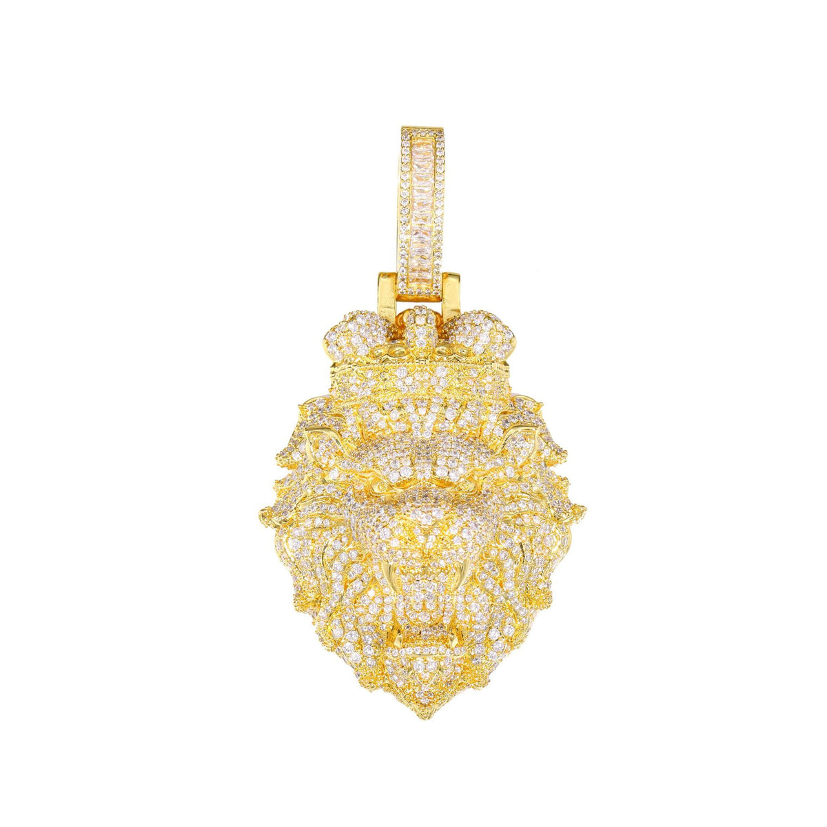 Iced Out Lion Head Pendant Necklace for Men - Hip Hop Cubic Zirconia Statement Chain product image