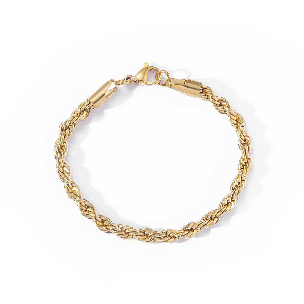 2-10 mm Polished Twisted Rope Stainless steel Bracelet - CHA094 product image