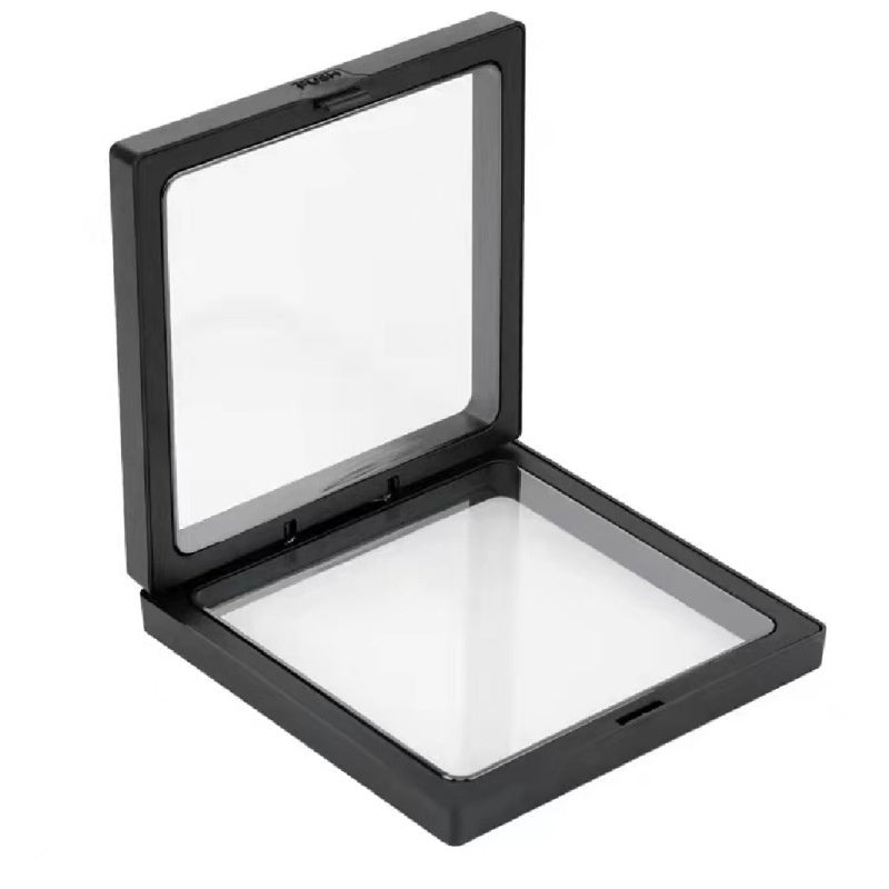 Black Square Floating Jewelry Display Frame Case for Ring, Necklace, Earrings & Pendant