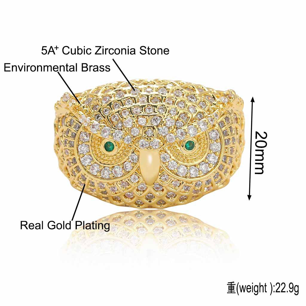 Hip Hop Vintage Cuban Link Cubic Zirconia Ring for Men