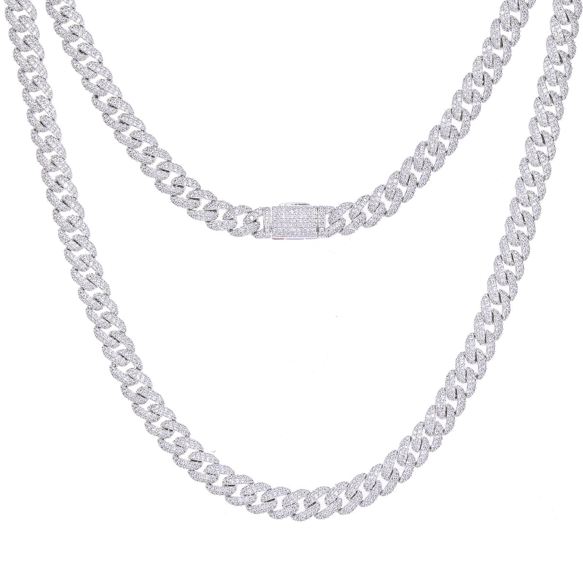 Iced Out Cuban Link Chain and Bracelet Set with Cubic Zirconia for Men and Women product image