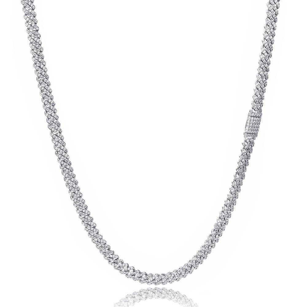 6 mm Single-Row Iced Cuban Copper Necklace or Bracelet with Cubic Zirconia - CHA286 product image