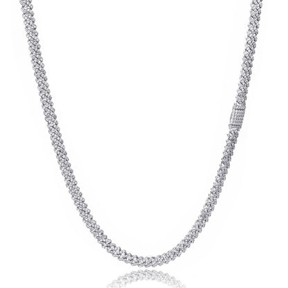 6 mm Single-Row Iced Cuban Copper Necklace or Bracelet with Cubic Zirconia - CHA286
