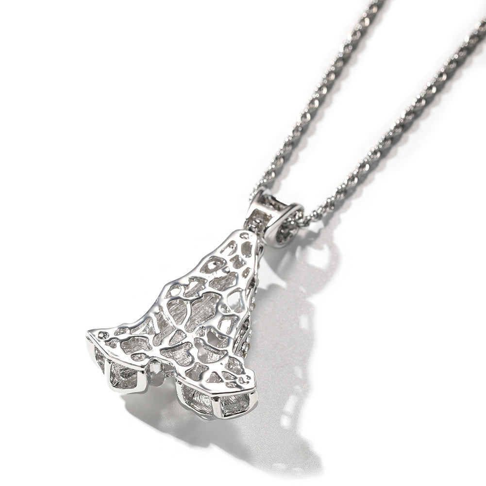 Iced Praying Hands Pendant Necklace with Twisted Rope Chain for Women and Men product image