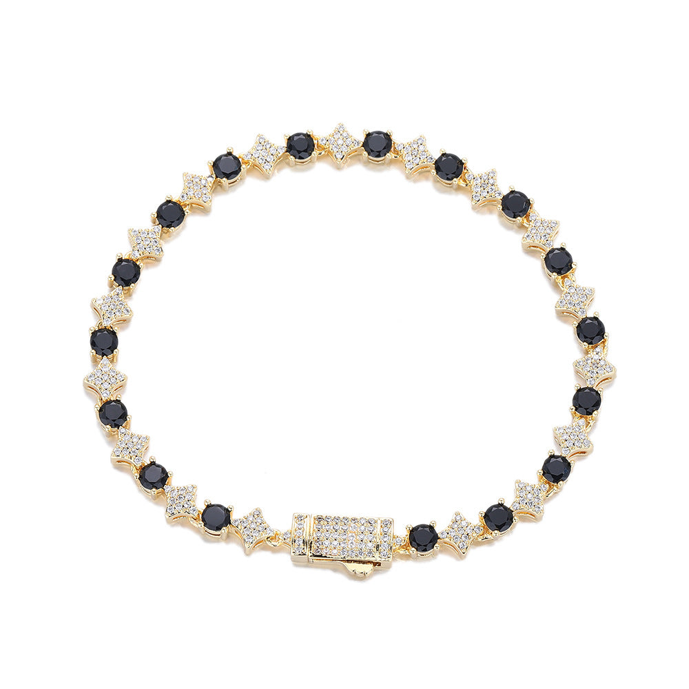 Star Cubic Zirconia Tennis Bracelet, Unisex Hip Hop Chain Bracelet product image