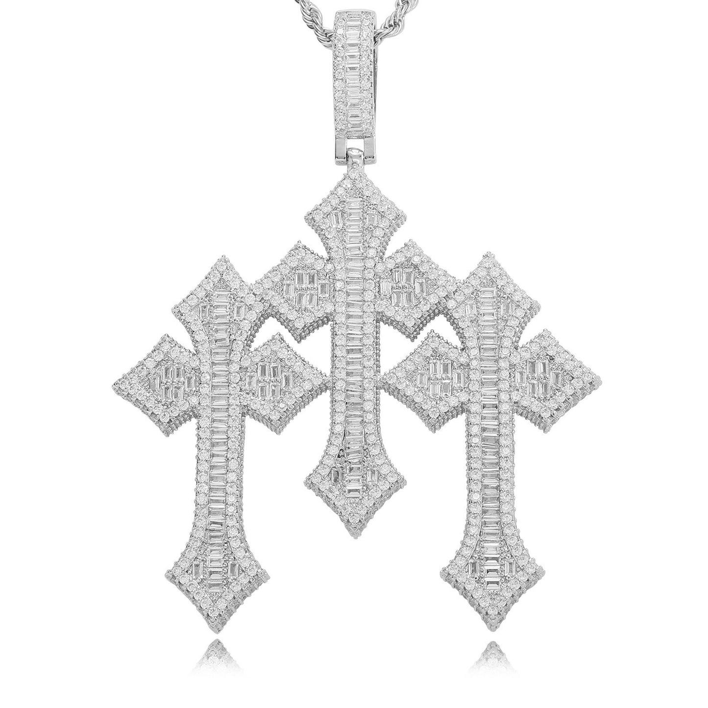 Vintage Cross Copper Pendant Necklace for Men and Women