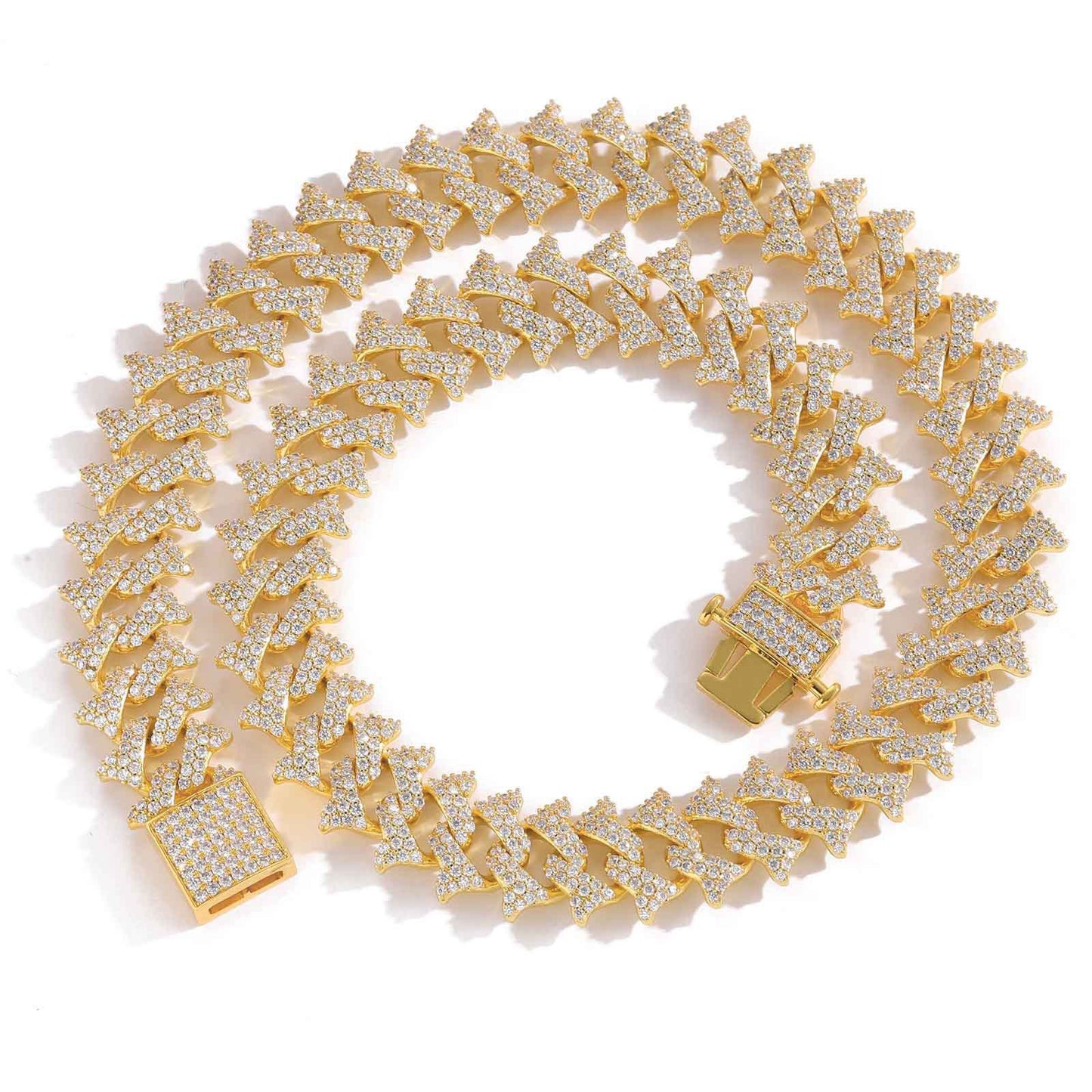 Hip Hop Vintage Cuban Link Thorn Cubic Zirconia Bracelet for Men