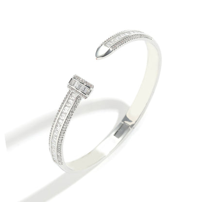 Hip Hop Diamond Shape Cubic Zirconia Ring for Men