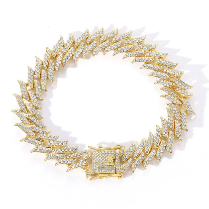 Hip Hop Punk Cuban Link Alloy Bracelet for Men
