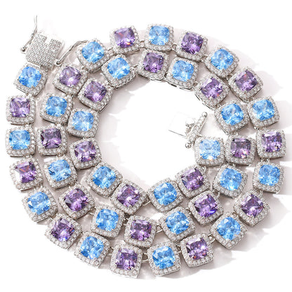 Hip Hop Light Luxury Square Iced Link Cubic Zirconia Necklace for Men