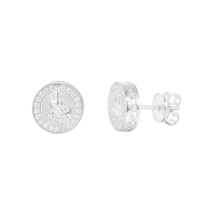 925 Silver Moissanite Round Stud Earrings for Women and Men