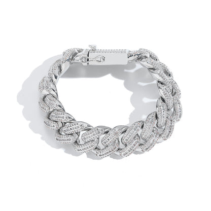 Hip Hop Light Luxury Cuban Link Cubic Zirconia Bracelet for Men