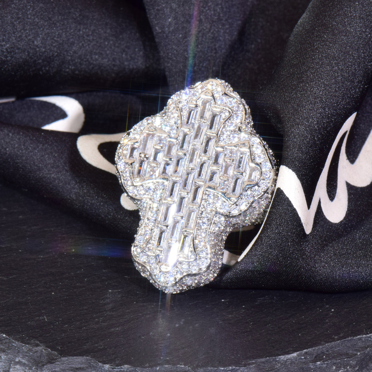 Unisex Iced Out Cross Statement Ring product image