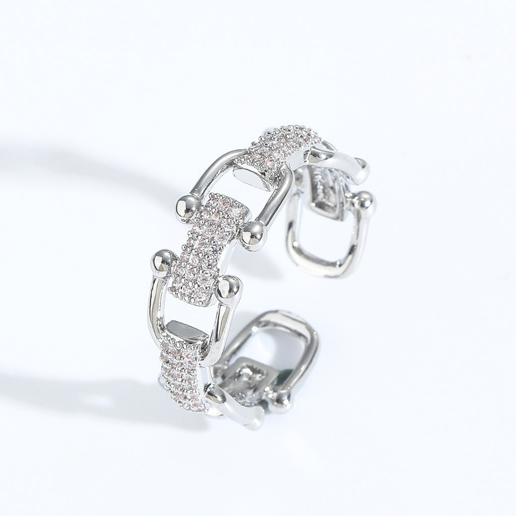 Light Luxury Fashion Cubic Zirconia Ring for Men