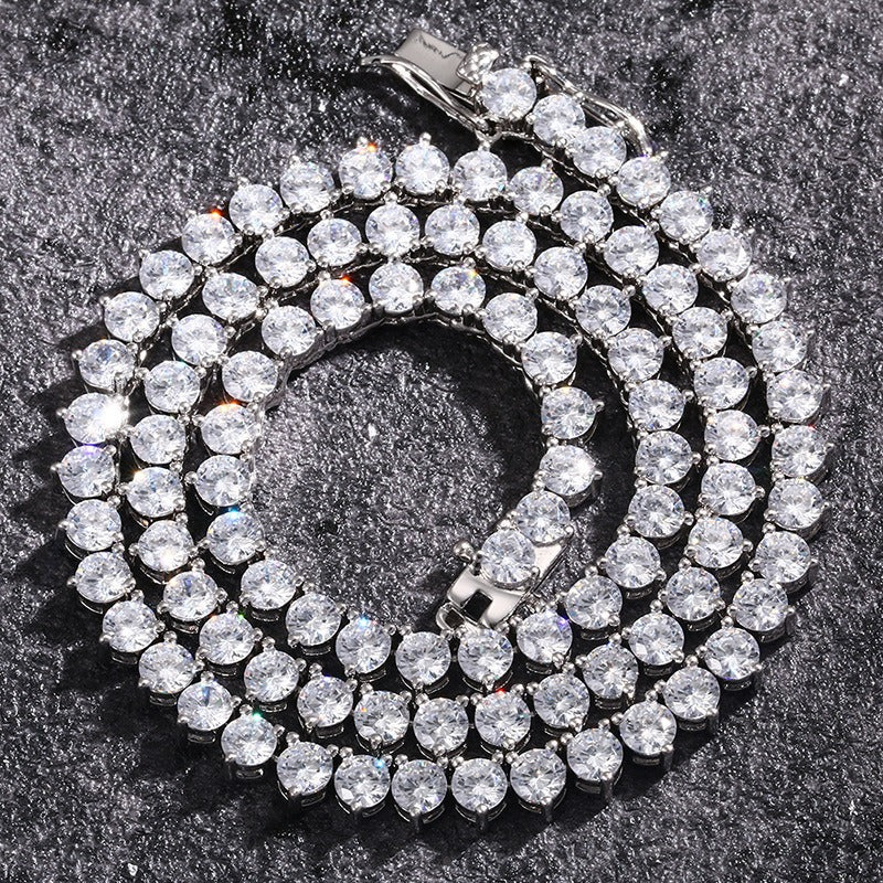 Unisex Iced Out Tennis Chain Necklace with Round Cubic Zirconia, Hip Hop Streetwear Chain product image
