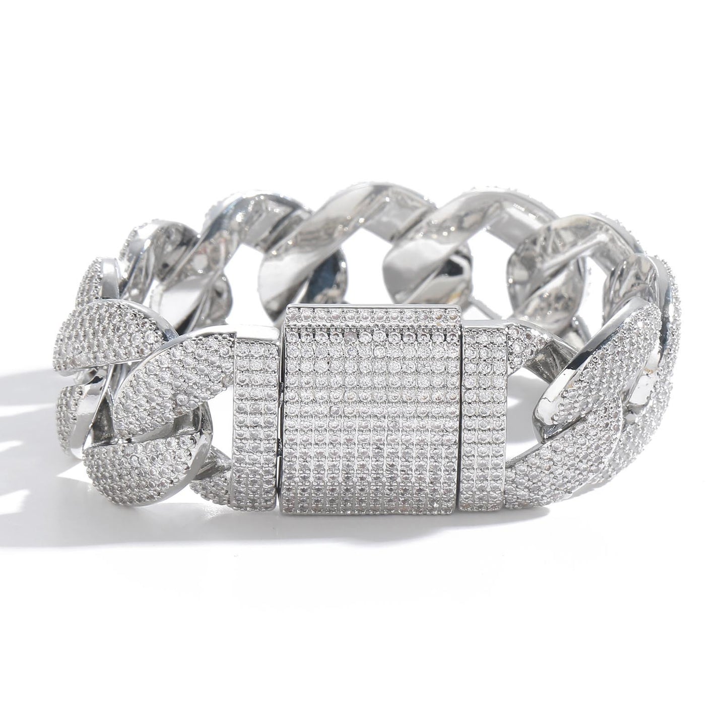 Hip Hop Cuban Link Bubble Copper Bracelet for Men