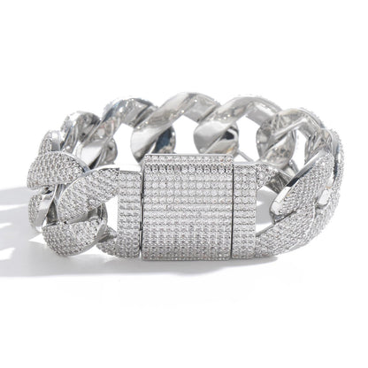 Hip Hop Cuban Link Bubble Copper Bracelet for Men