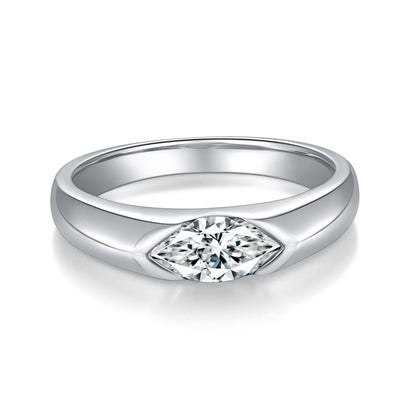 Marquise Moissanite Ring, Solid Silver Solitaire Ring for Women and Men, Promise Ring, Engagement Ring Style, 2026 Trend