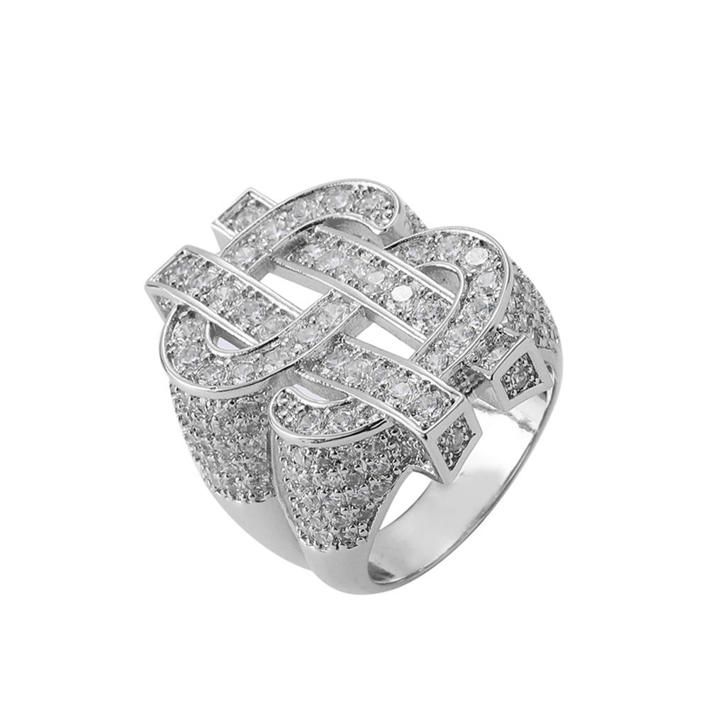 Hip Hop Dollar Copper Ring for Men