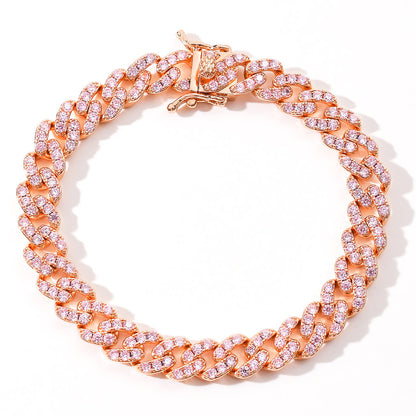 Hip Hop Cuban Link Cubic Zirconia Bracelet for Men and Women