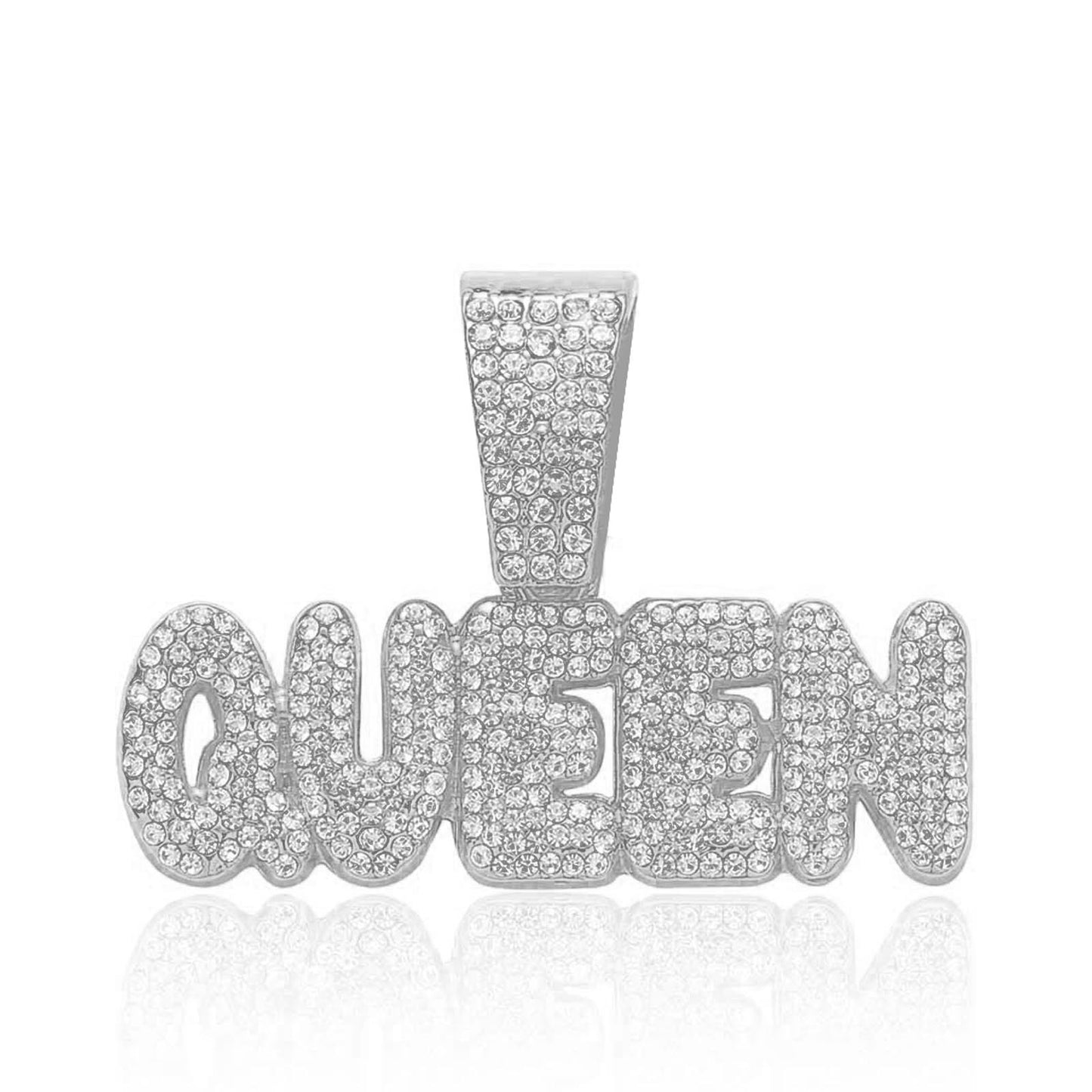 Hip Hop Letter Cuban Link Alloy Pendant Necklace for Men and Women