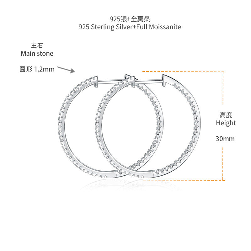 Sparkling Pave Hoop Earrings for Women, Huggie-Style Round Earrings, Everyday Shine product image