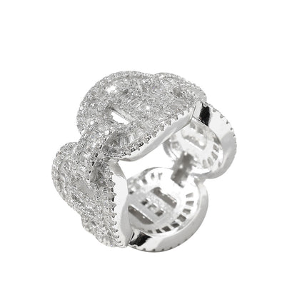 Light Luxury Fashion Cubic Zirconia Ring for Men