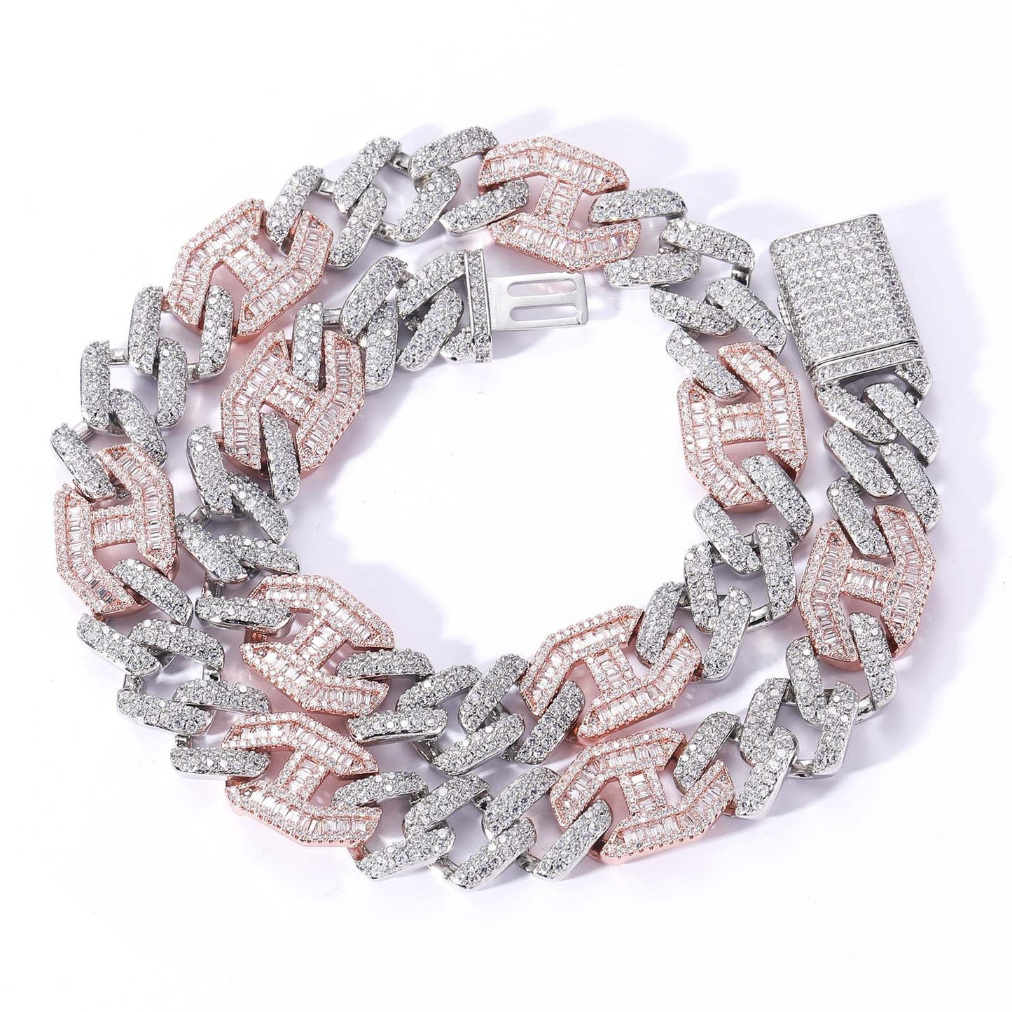 Cuban Link Bubble Cubic Zirconia Necklace for Men