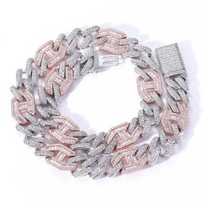 Cuban Link Bubble Cubic Zirconia Necklace for Men