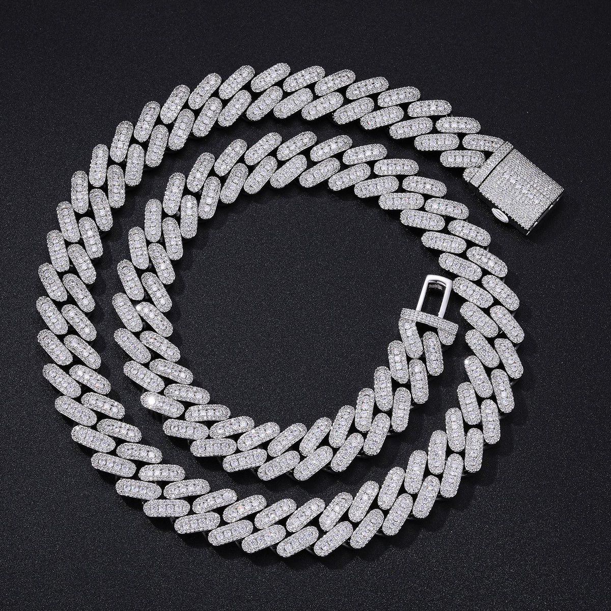 Iced Out Cuban Link Chain Bracelet/Necklace, Chunky Hip Hop Link Jewelry product image