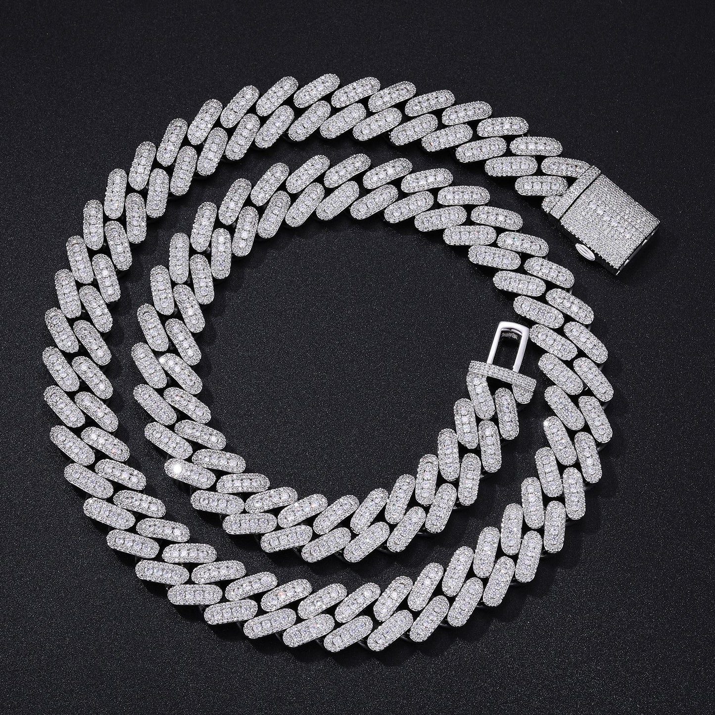 Iced Out Cuban Link Chain Bracelet/Necklace, Chunky Hip Hop Link Jewelry product image