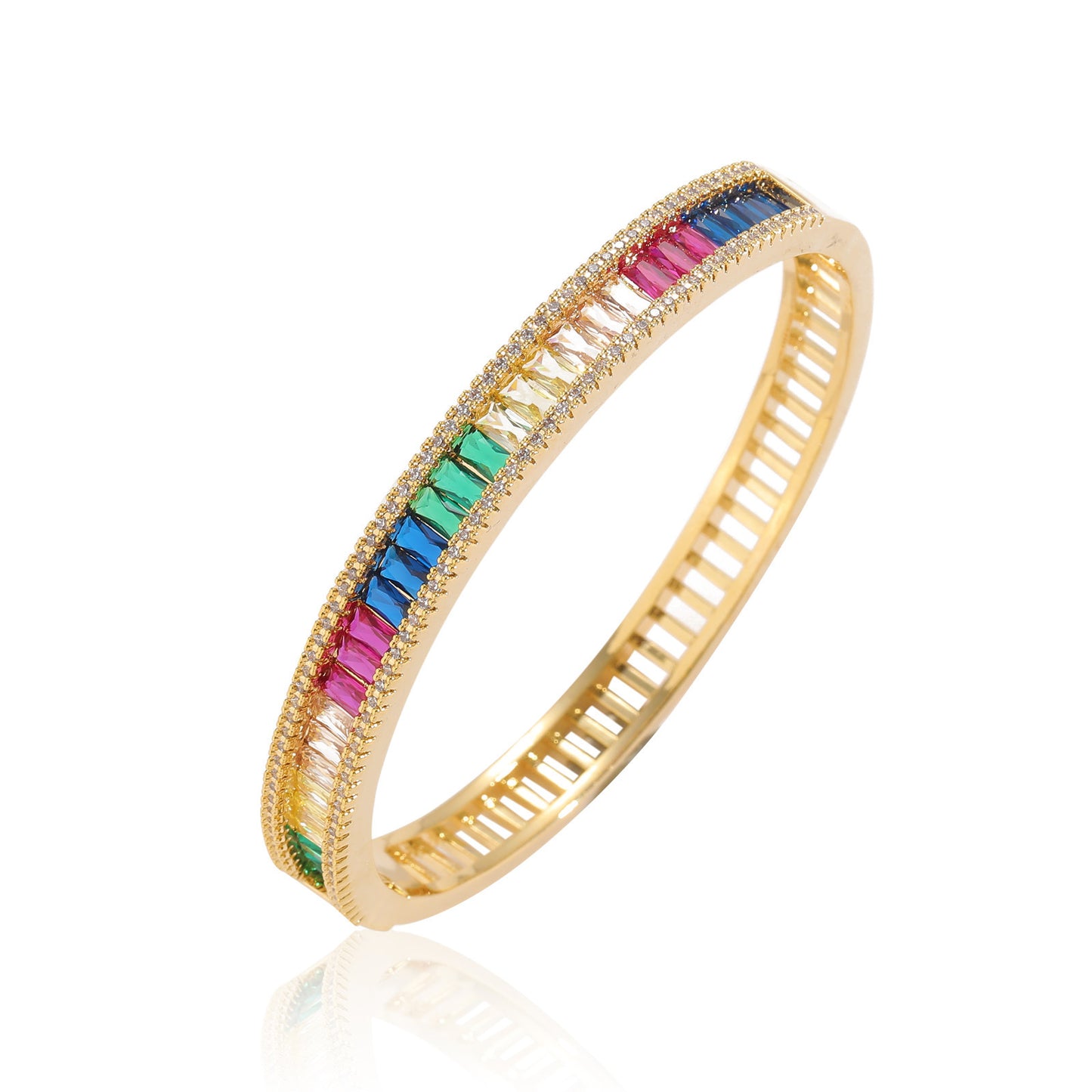 Hip Hop Light Luxury Fashion Cubic Zirconia Bracelet for Men and Women
