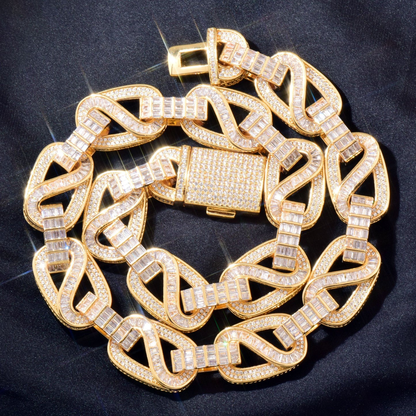 Iced Out Chain Necklace Bracelet Set
