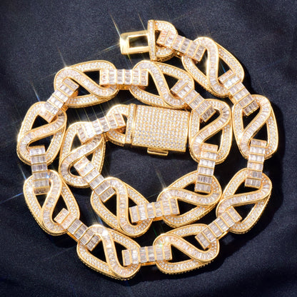 Iced Out Chain Necklace Bracelet Set