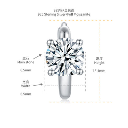 Round Cut Four-Prong Stud Earrings for Women, Everyday Pierced Jewelry