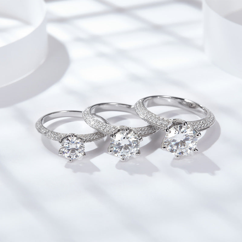 5 Carat Moissanite Halo Engagement Ring, 925 Sterling Silver Solitaire Ring for Women product image