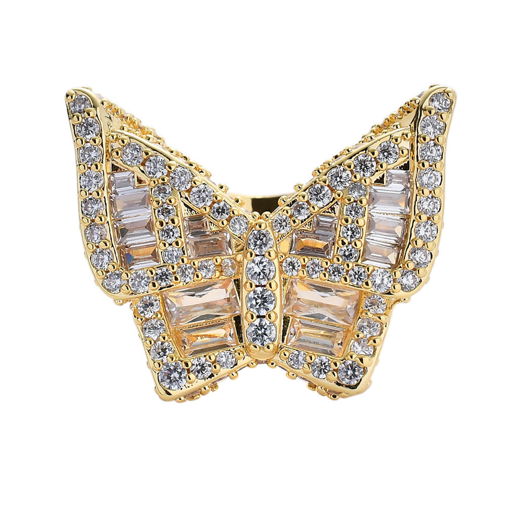 Hip Hop Light Luxury Four Leaf Clover Cubic Zirconia Bracelet for Men and Women
