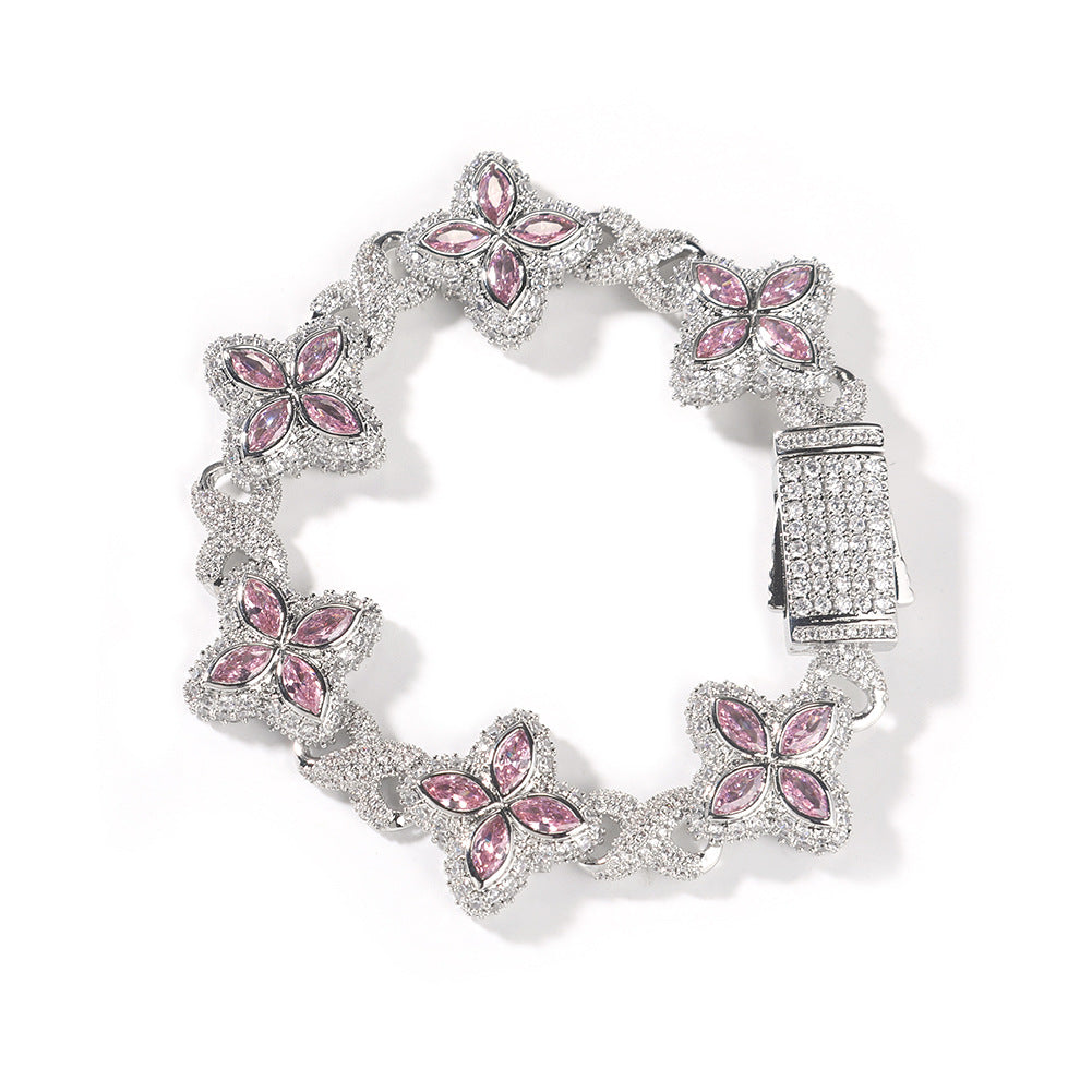 Unisex Four Leaf Clover Cubic Zirconia Bracelet /Necklace product image