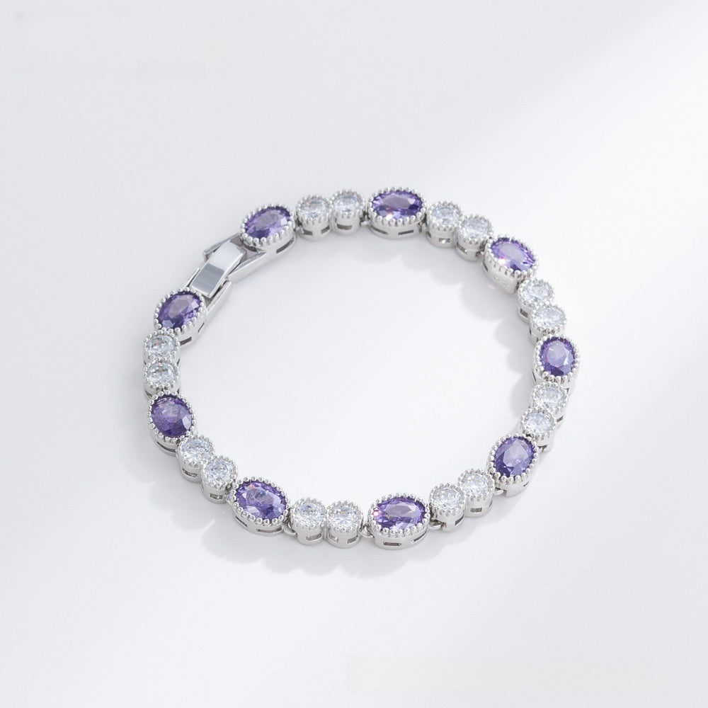 Oval Crystal Tennis Bracelet for Women Elegant Statement Everyday Jewelry
