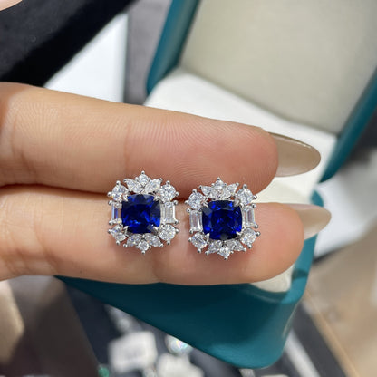 Royal Blue Sapphire-Style Jewelry Set | Ring, Necklace & Earrings