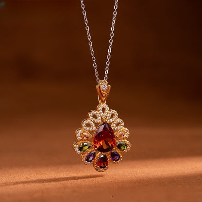 Exotic Ice Flower Pendant Necklace for Women